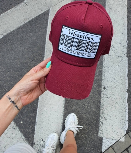 Baseball Cap "SCAN ME PLEASE" Cherry .