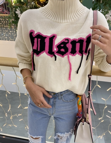 "Pink Logo" Hand Effect Sweater