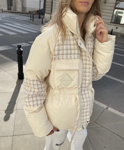 Kurtka Puchowa "TWEED LOVE" Down Jacket Cream 