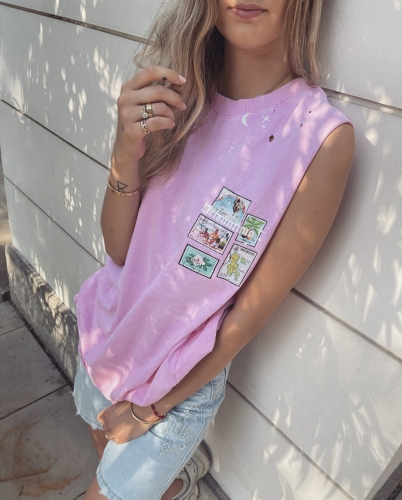 Koszulka Stamps Pink Tank Top