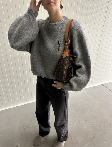 Sweter "Soft  Puff" Merino Gray 