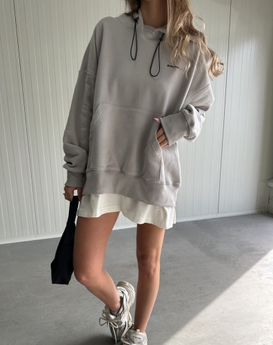Długa Bluza „Long Hoodie Ultra Soft” Gray