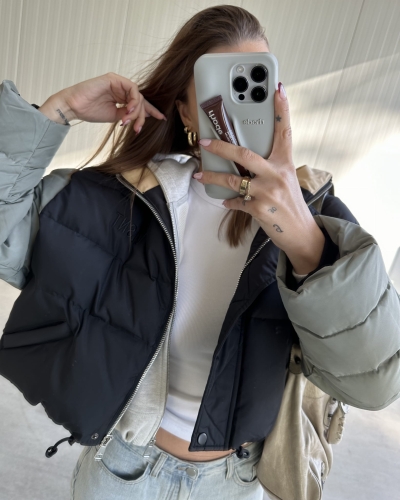 Kurtka Puchowa  "Cropped" Down Jacket Black