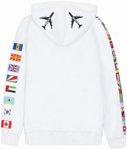 TRAVEL WHITE HOODIE .