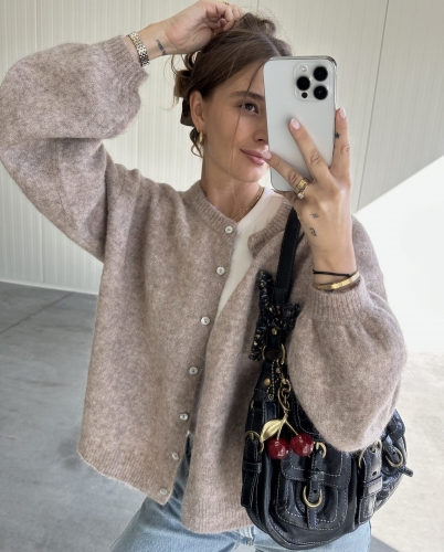  Sweter  "Cinnamon Merino" Soft Puff Alpaca