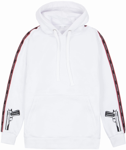 GUNS WHITE HOODIE .