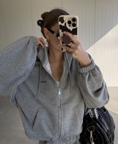  Szara Bluza "Big City  Zip" Grey  