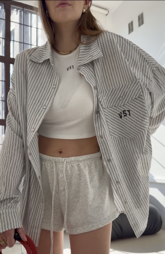  Koszula Paski „Stripes”  Vintage Flanelowa 