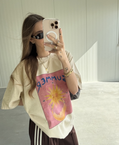Koszulka Oversize "Summer Astrology" Vintage Nude T-Shirt