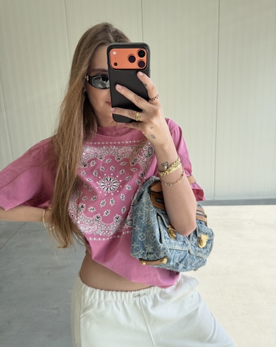 Koszulka Vintage  "Bandana" Pink 