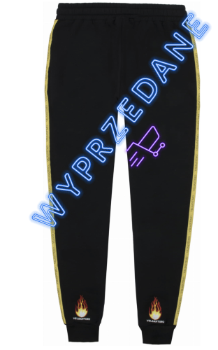 FLAMES BLACK JOGGERS .