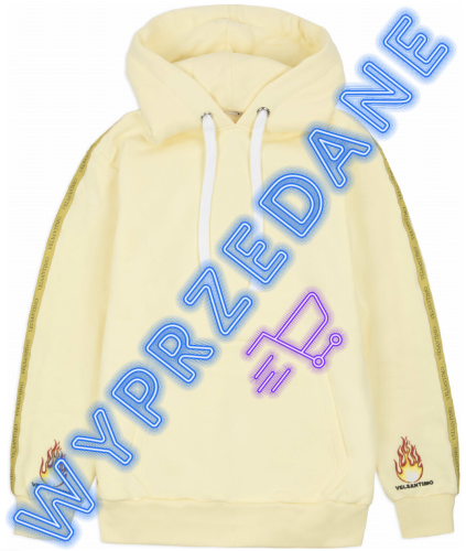 FLAMES CREME HOODIE  .