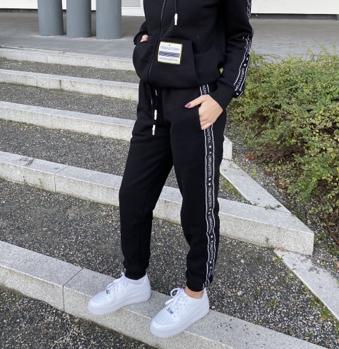 STRIPE PANTS BLACK 