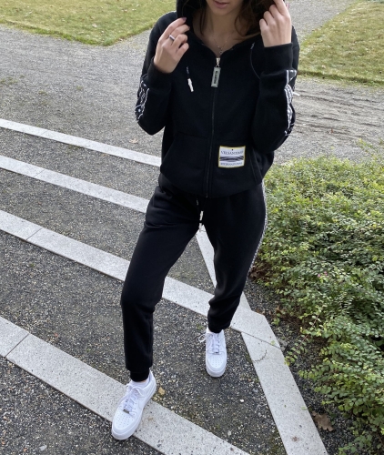 STRIPE HOODIE BLACK