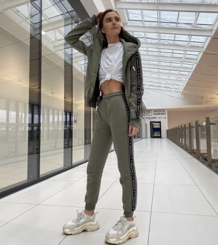 STRIPE HOODIE KHAKI 